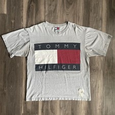 Usado, Camiseta Vintage Tommy Hilfiger Big Flag Tamanho G Fabricada nos EUA Cinza Anos 90 comprar usado  Enviando para Brazil