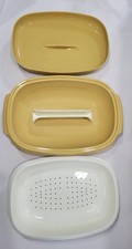 Recipiente vintage Tupperware para micro-ondas vapor e loja 4 peças colheita ouro comprar usado  Enviando para Brazil