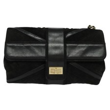 Bolsa de ombro Chanel 2,55 preta camurça autêntica comprar usado  Enviando para Brazil