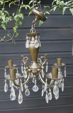 Vintage Styl wiejski 5-ramienny Szkło Kryształowe krople Żyrandol Lampa sufitowa na sprzedaż  Wysyłka do Poland