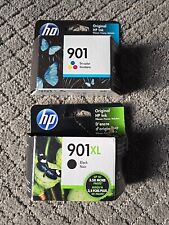 Pacotes de papel alumínio HP 901XL preto e HP 901 cartucho tricolor CZ722FN CC654AN e CC656AN comprar usado  Enviando para Brazil