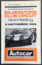 Programa Oficial SILVERSTONE 2 de setembro de 1968 CLUB CIRCUIT RACE MEETING comprar usado  Enviando para Brazil