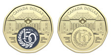 Canada 2025, $1 Supreme Court 150, Set of 2 Non and Coloured Coins from Roll, BU na sprzedaż  Wysyłka do Poland