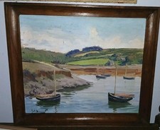 Tableau ancien huile d'occasion  Bardos