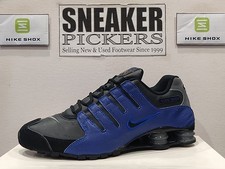 Nike Shox NZ Retrô Masculino - Tamanho 10 - 378341 041 - Preto / Azul Racer - Cinza Escuro comprar usado  Enviando para Brazil