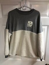 Walt Disney World Parks Spirit Jersey Gray Sherpa Fleece Shirt Oversized Size S comprar usado  Enviando para Brazil