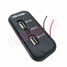 Adaptador de energia soquete carregador caminhão carro USB duplo 3 portas 18W PD tipo-C acessórios, usado comprar usado  Enviando para Brazil