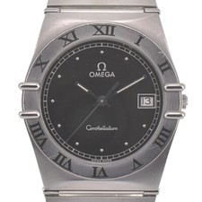 Relógio masculino OMEGA Constellation data moldura plana mostrador preto quartzo H#139610 comprar usado  Enviando para Brazil