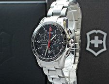 Relógio masculino Victorinox Swiss Army Chrono 241443 QZ mostrador preto conjunto completo 100M comprar usado  Enviando para Brazil