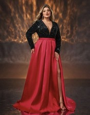 NOVO Vestido Elegante Plus Size Tamanho 16 Manga Longa Vermelho e Preto comprar usado  Enviando para Brazil