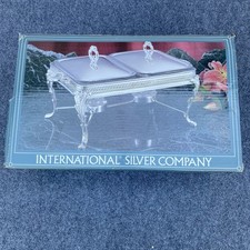 Usado, Conjunto de servidor vintage banhado a prata com pés de buffet com velas Double Baker USADO comprar usado  Enviando para Brazil