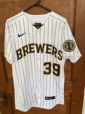 Camiseta listrada Milwaukee Brewers autêntica Nike Corbin Burnes tamanho 40 (M)  comprar usado  Enviando para Brazil