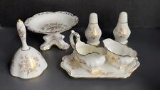 Hammersley England porcelana óssea flores douradas 7 peças sal pimenta creme açúcar vintage 4952 comprar usado  Enviando para Brazil