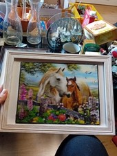 Wandbild holzrahmen pferde gebraucht kaufen  Bamberg