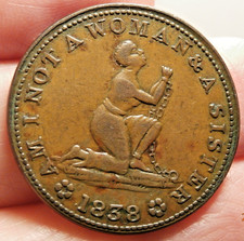 1838 AM I NOT A WOMAN & A SISTER TOKEN ANTI ESCRAVIDÃO EXEMPLO AFIADO S-988.B comprar usado  Enviando para Brazil