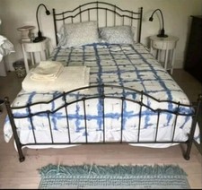 Funda nórdica Batik azul y blanco y dos fundas de almohada a juego segunda mano  Embacar hacia Mexico