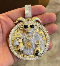 Usado, Pingente masculino personalizado folheado a ouro amarelo 14K 4,00 quilates corte redondo moissanita comprar usado Usado, Pingente masculino personalizado folheado a ouro amarelo 14K 4,00 quilates corte redondo moissanita comprar usado  Enviando para Brazil