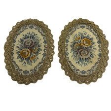 Tapeçaria floral belga vintage tapetes para casa de bonecas acabamento oval 1:12 lote de 2 comprar usado  Enviando para Brazil