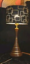 LUMINÁRIA DE MESA VINTAGE MCM GENIE MADEIRA TECA/MARFIM CERÂMICA DINAMARQUESA MODERNA comprar usado  Enviando para Brazil