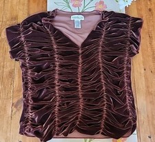 Blusa feminina marrom ameixa escura veludo grande cropped festa elegante comprar usado  Enviando para Brazil