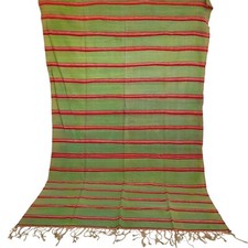 Usado, Tapete tribal berbere vintage feito à mão verde marroquino lã listras vermelhas amarelas comprar usado  Enviando para Brazil
