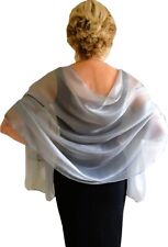 wedding shawl silver silk for sale  AMMANFORD