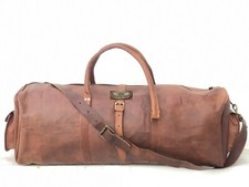 Men's Nova Touro esconder Viagem Couro Bolsa Academia Fim De Semana durante a noite Sacola Presente #, usado comprar usado  Enviando para Brazil