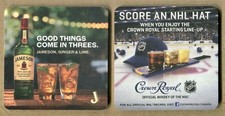 CROWN ROYAL WHISKY / JAMESOM UÍSQUE IRLANDÊS 2 Vintage COASTERS MATS SOUS-BOCK comprar usado  Enviando para Brazil