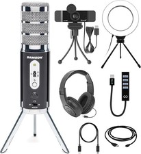 Microfone Samson Broadcast com luz de anel de 6", webcam, hub e fones de ouvido SR350 - comprar usado  Enviando para Brazil