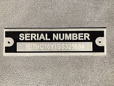 Serial number tag for sale  Syracuse