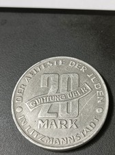 Bardzo rzadka moneta 20 marek 1943 "Getto łódzkie" (Polska, okupacja niemiecka), używany na sprzedaż  Wysyłka do Poland