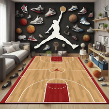 Tapete de quadra de basquete – Vibrações de tempo de jogo para amantes de aros e fãs de esportes, bom tapete, usado comprar usado  Enviando para Brazil
