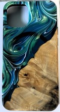 Capa telefone iPhone 12 mini - Madeira esculpida à mão e resina - Live Edge comprar usado  Enviando para Brazil