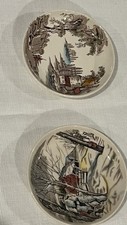 Conjunto de 2 pratos decorativos vintage Johnson Bros Watermill quatro polegadas Inglaterra comprar usado  Enviando para Brazil