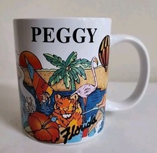 Caneca de café vintage Florida Souvenir cerâmica personalizada com PEGGY Palms Beach comprar usado  Enviando para Brazil