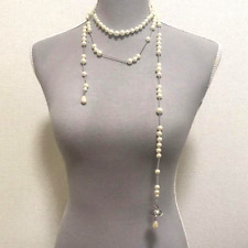 Vivienne Westwood Biały Broken Pearl Strand Drop Srebrny Naszyjnik Naszyjnik Choker Łańcuszek na sprzedaż  Wysyłka do Poland