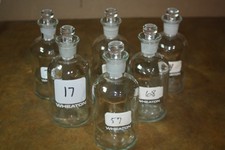 Lote de 6 frascos de vidro vintage Wheaton 300 ml para laboratório com rolhas boticário comprar usado  Enviando para Brazil