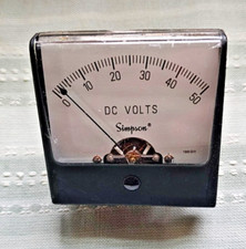 Voltímetro analógico DC SIMPSON MODELO 1227 0-50 DC VOLTS, medidor de painel 60 Hz, 1000 comprar usado  Enviando para Brazil