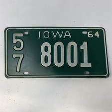 1964 iowa license for sale  Peosta