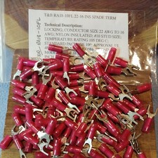 (100) Isla de horquilla Sta-kon RA18-10FL. Conector de terminal 22-16 AWG #10 perno T&B  segunda mano  Embacar hacia Mexico