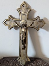 Brass crucifix antique for sale  DARWEN
