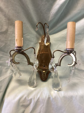 Vintage brass crystal for sale  BECCLES