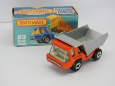 MATCHBOX SUPERFAST Nº23 ATLAS CAMINHÃO BASCULANTE VERMELHO/PRATA CINZA INTERIOR NOVO NA CAIXA 1981 comprar usado  Enviando para Brazil