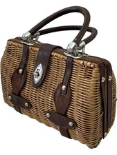 Vintage wicker leather for sale  UK