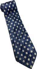 Gravata executiva elegante Van Heusen 417 59”x4” azul e cinza xadrez floral comprar usado  Enviando para Brazil