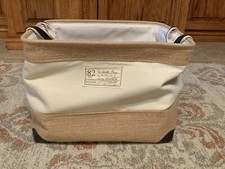 Cesta de armazenamento grande de lona e estopa organizadora dobrável dobrável comprar usado  Enviando para Brazil