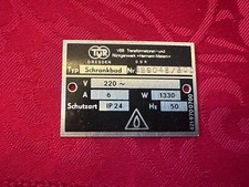 Altes ddr typenschild gebraucht kaufen  Meißen