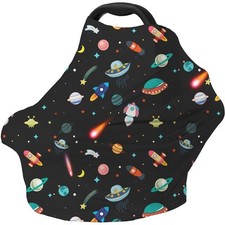 Capas de assento de carro unissex - Preto criativo padrão nave espacial capa de dossel para assento de carro comprar usado  Enviando para Brazil