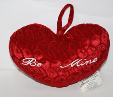 Almohada Be Mine San Valentín en forma de corazón 9" rojo borgoña felpa bordada estaciones segunda mano  Embacar hacia Argentina