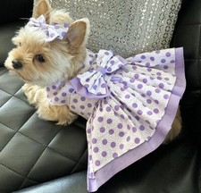 VESTIDO ARNÉS PERRO PUNTOS LAVANDA NUEVO HECHO A MANO ENVÍO GRATUITO segunda mano  Embacar hacia Mexico